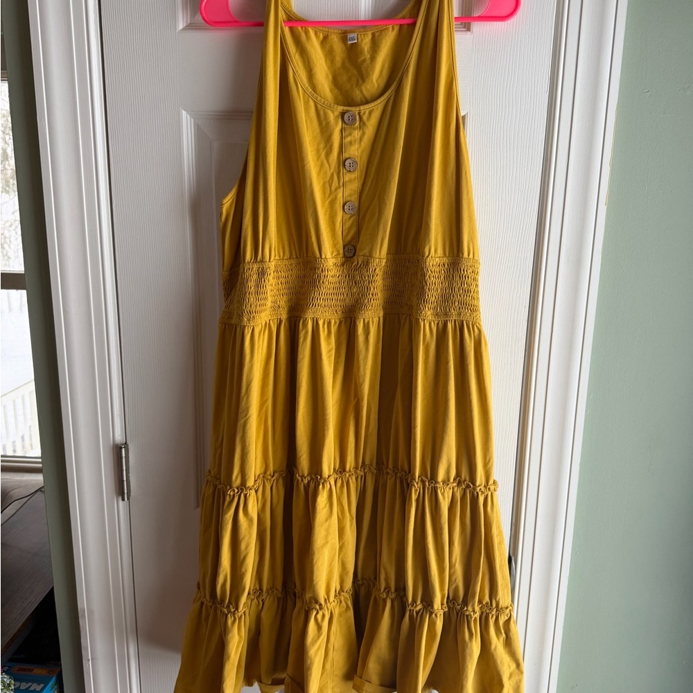 Yellow Sleeveless Womans Dress